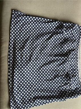 Navy and White Geometric A-Line Women's Skirt